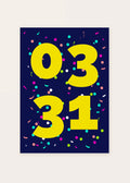 March 31 DAYMARK card — Midnight Confetti — clean