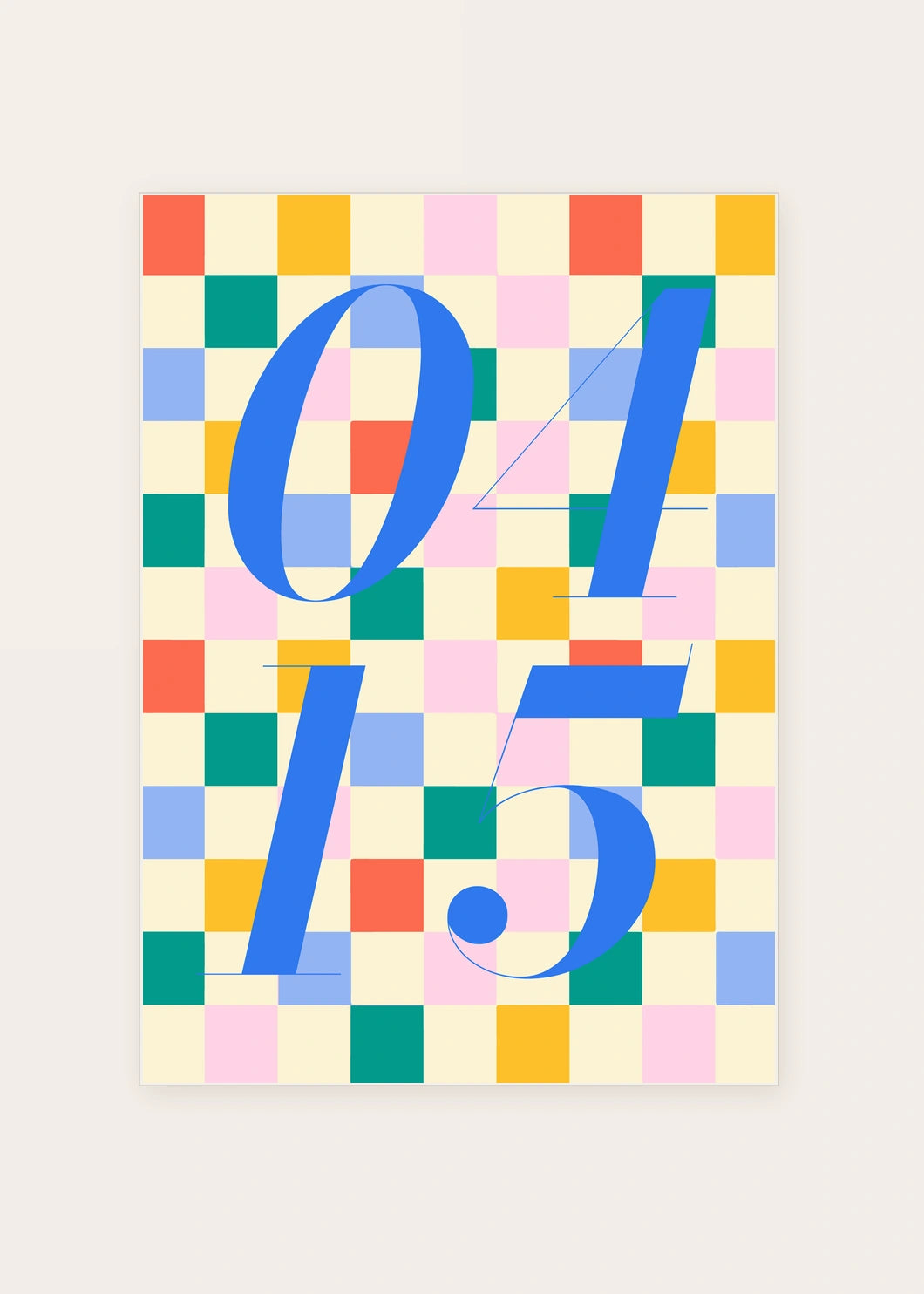 April 15 DAYMARK card — Blue Mosaic — clean