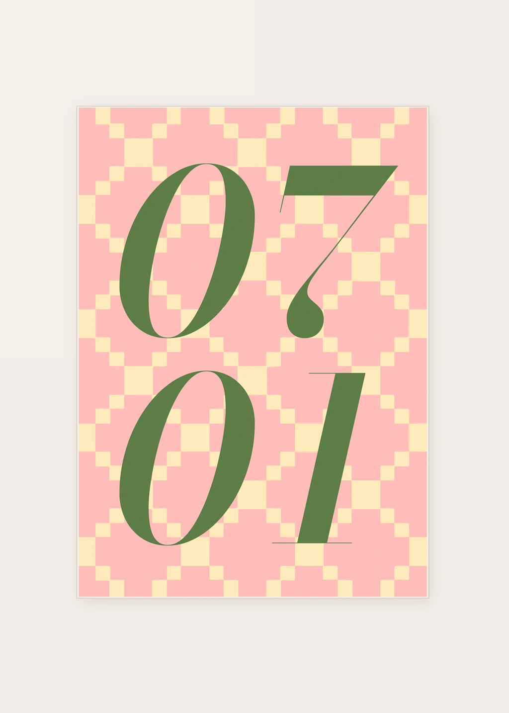 July 1 DAYMARK card — Rose Facet — clean
