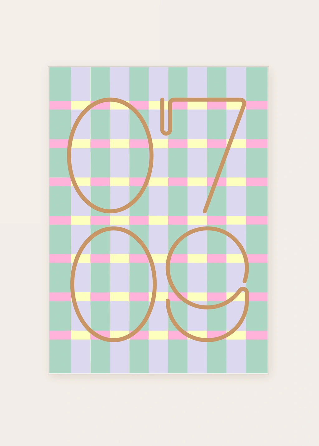 July 9 DAYMARK card — Peach Check — clean