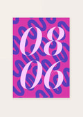 August 6 DAYMARK card — Pink Squiggle — clean
