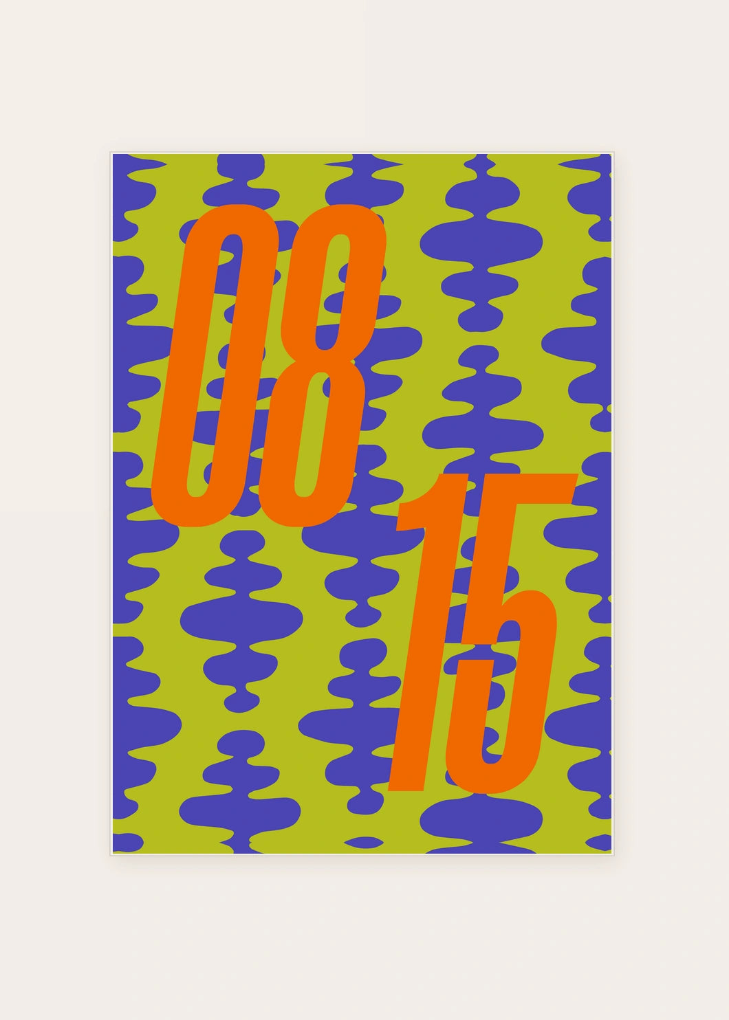 August 15 DAYMARK card — Orange Waves — clean