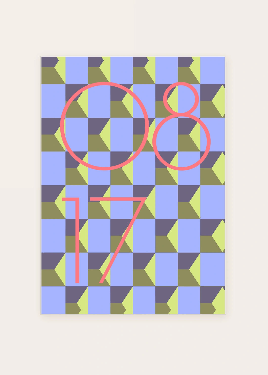 August 17 DAYMARK card — Coral Facets — clean