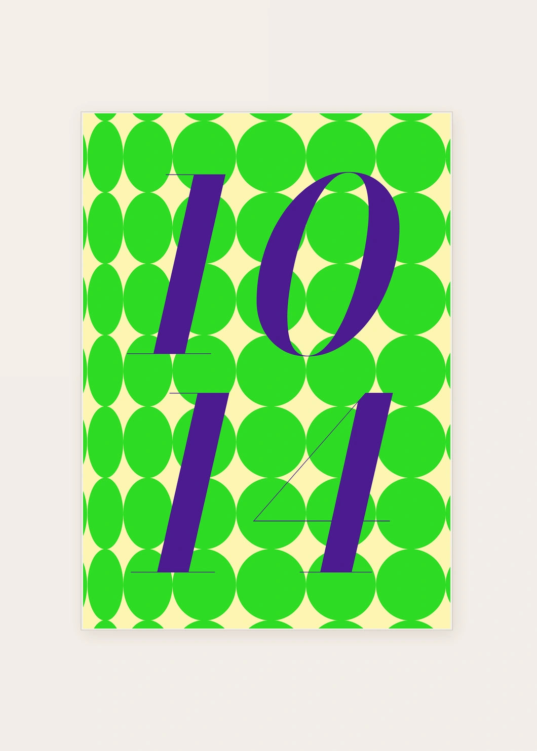 October 14 DAYMARK card — Violet Drops — clean