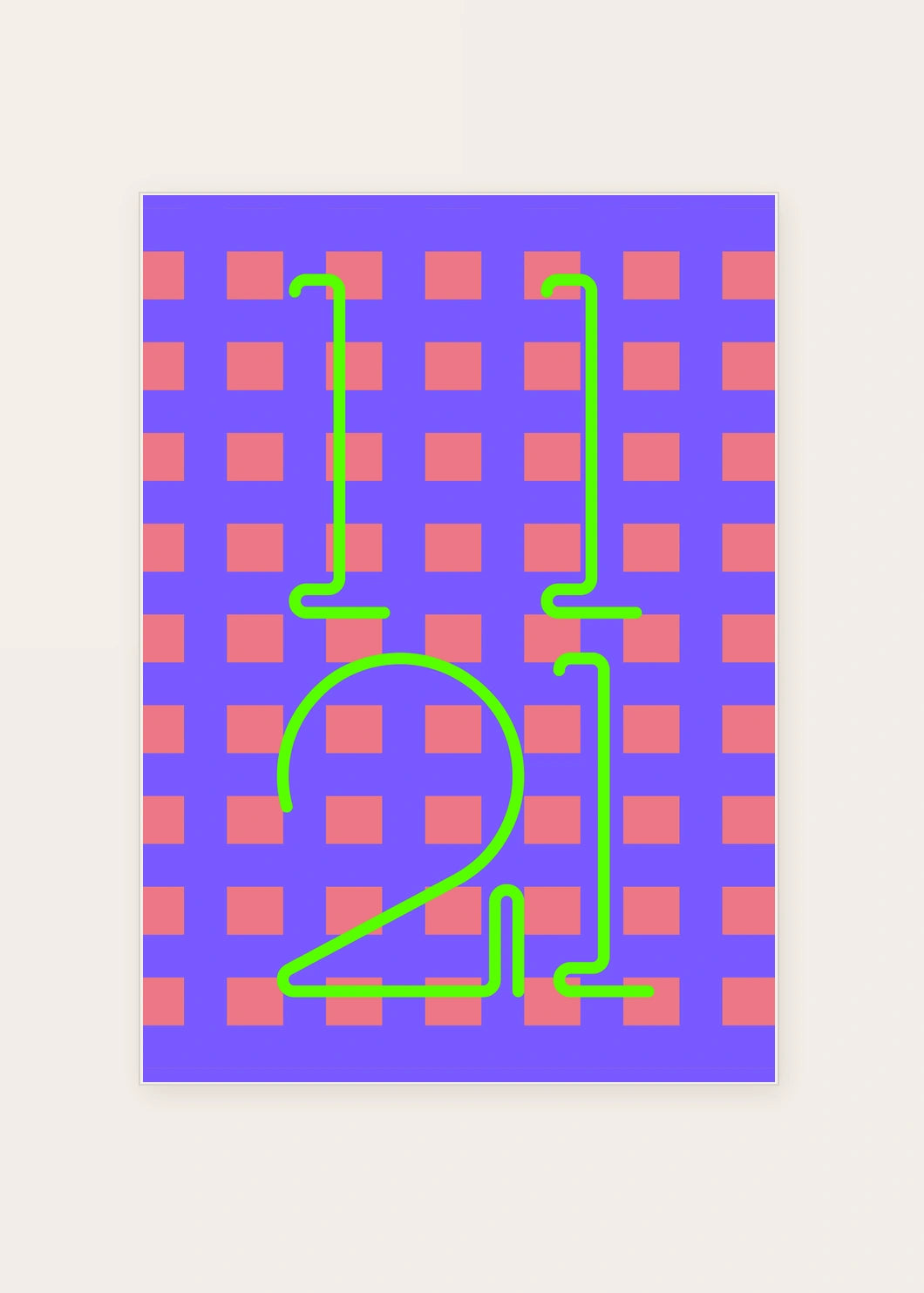 November 21 DAYMARK card — Green Lattice — clean