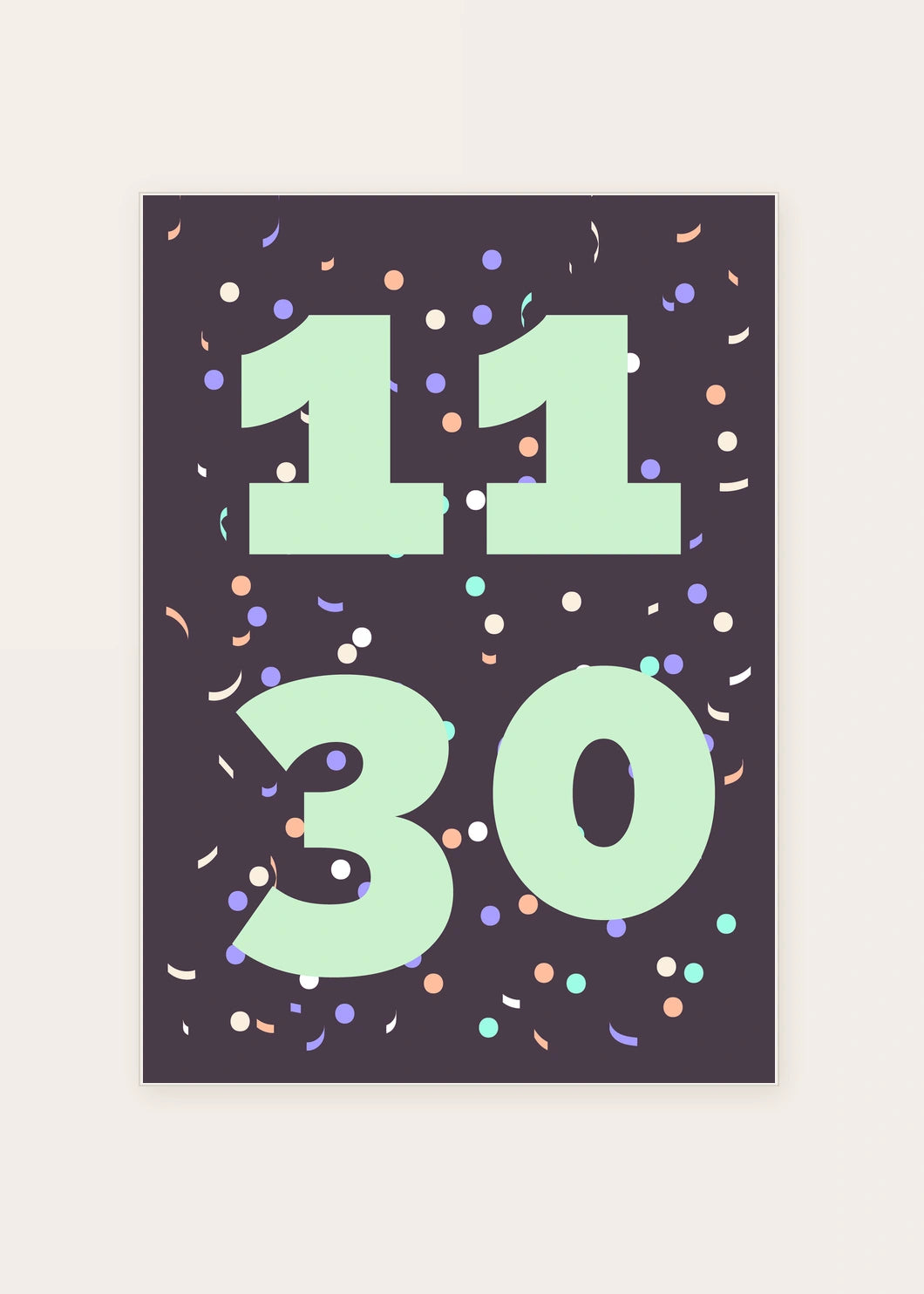 November 30 DAYMARK card — Mint Party — clean