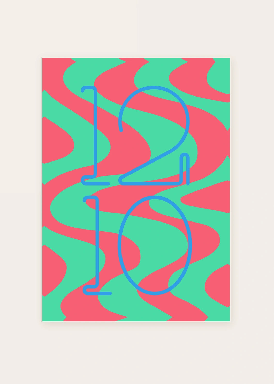 December 10 DAYMARK card — Aqua Drift — clean