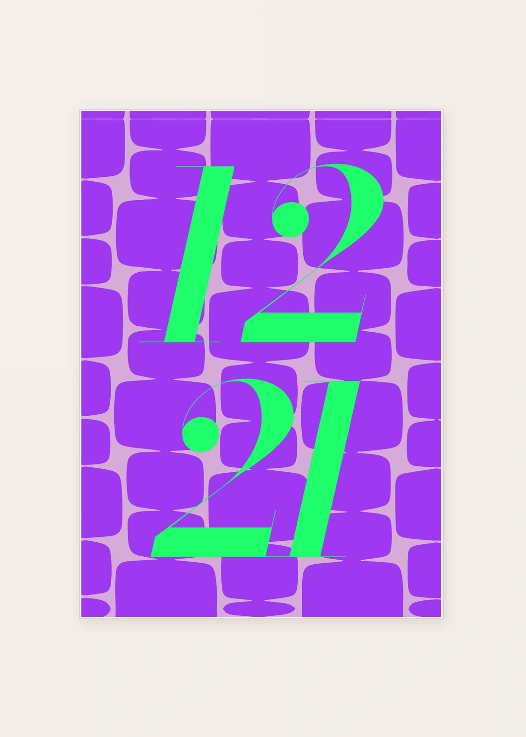 December 21 DAYMARK card — Lime Squiggle — clean