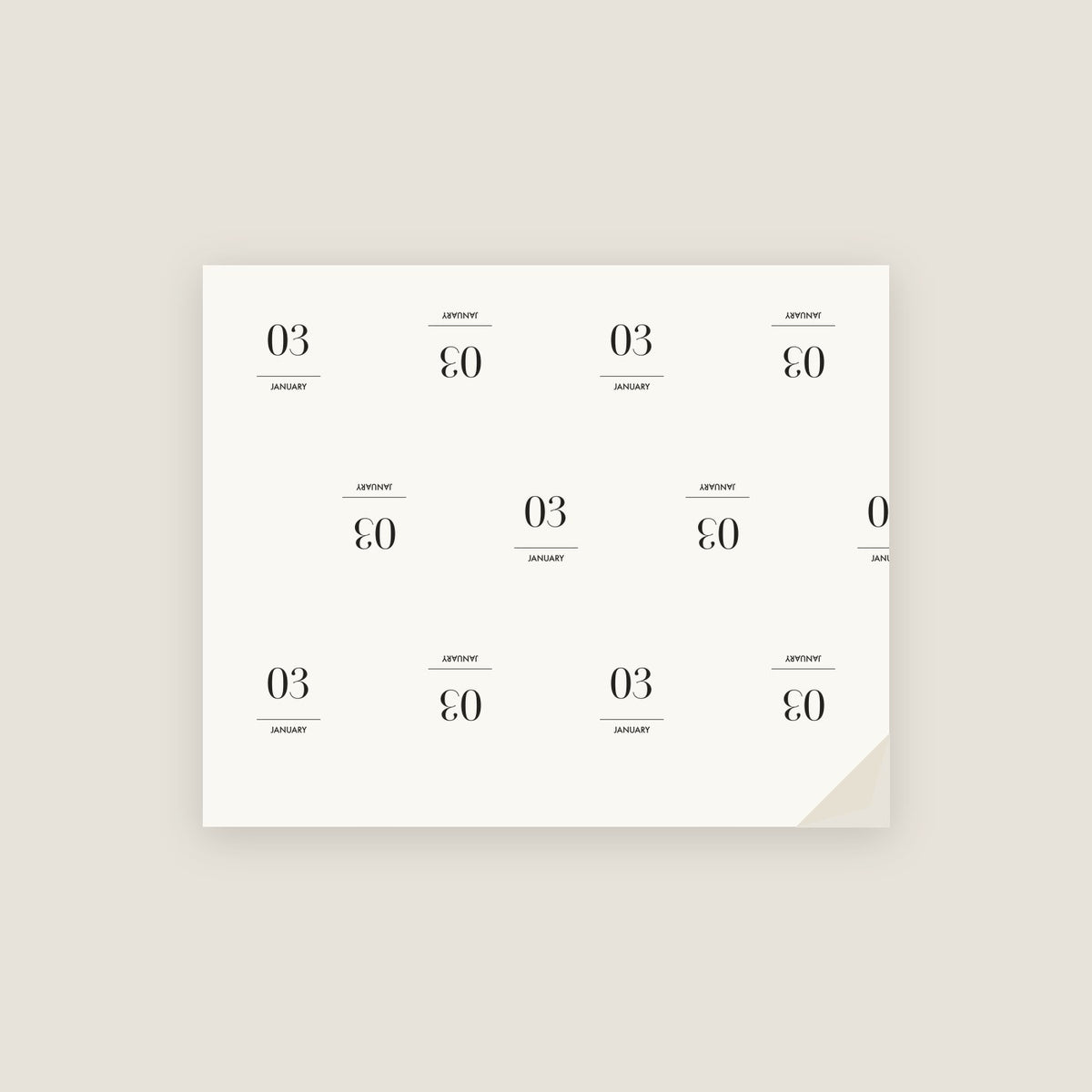 January 3 · The Date Wrapping Paper