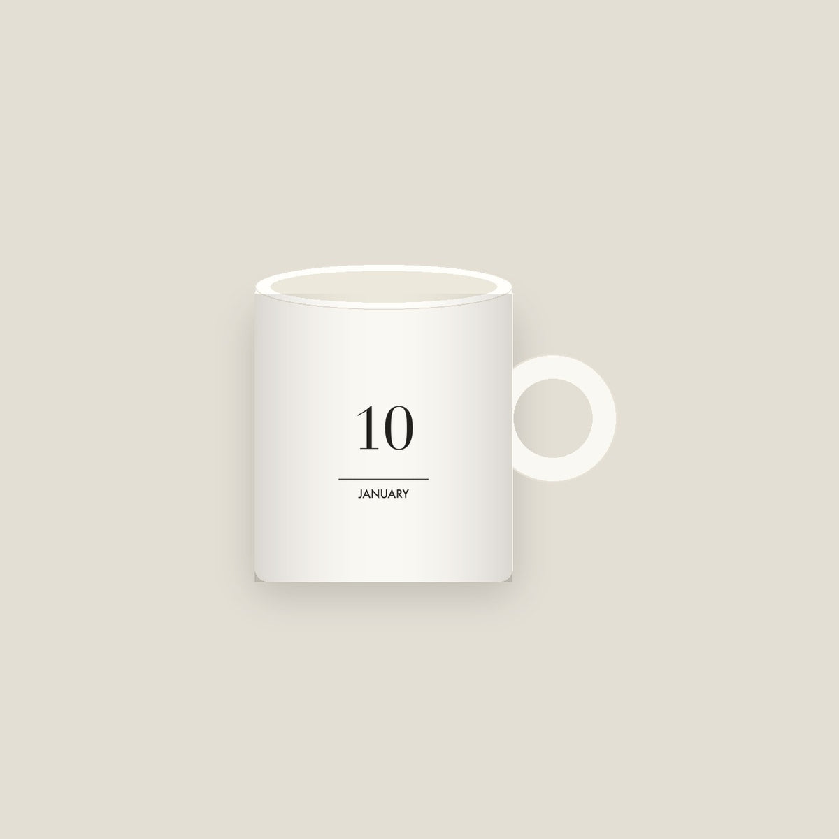 January 10 · The Date Mug
