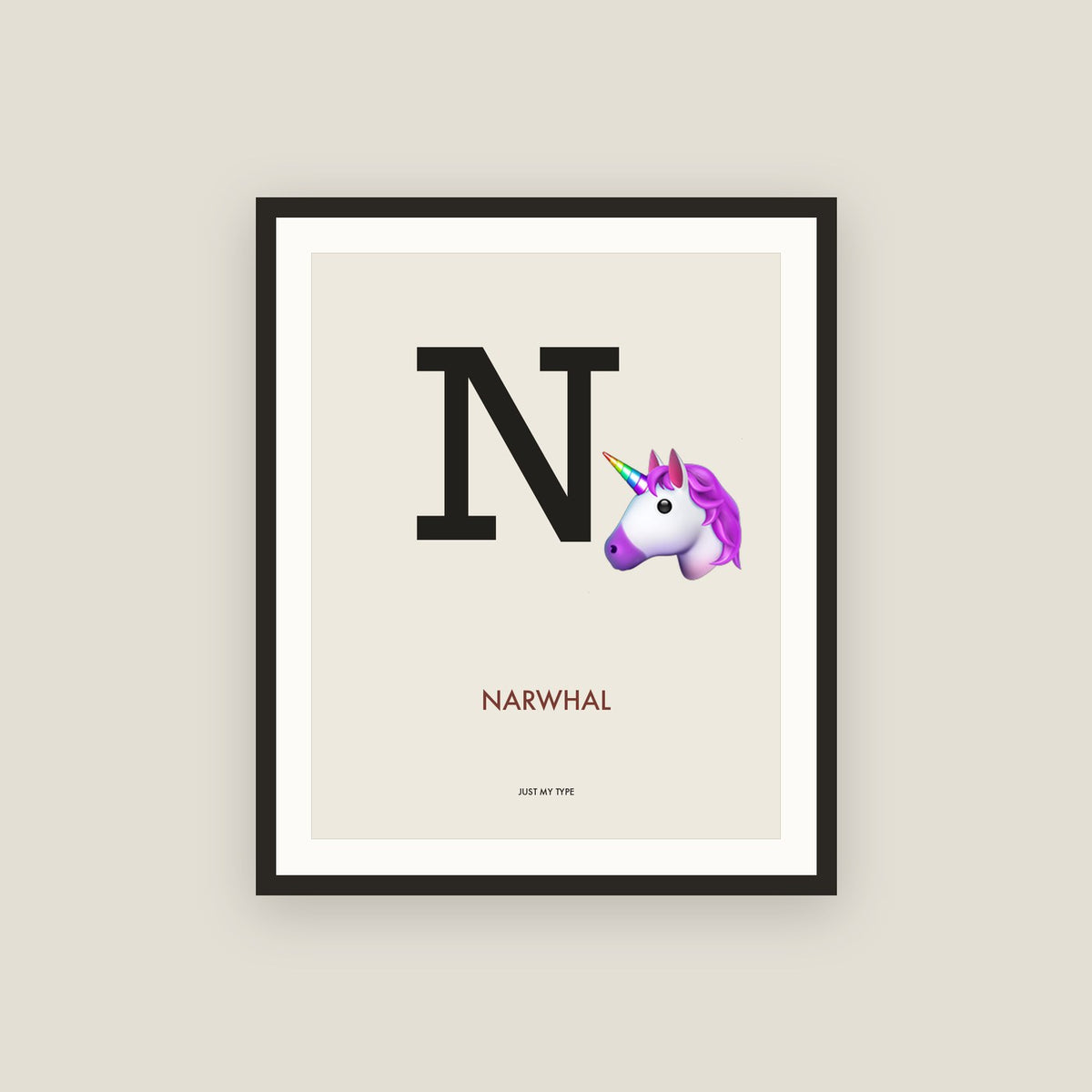 N · Narwhal Framed Print