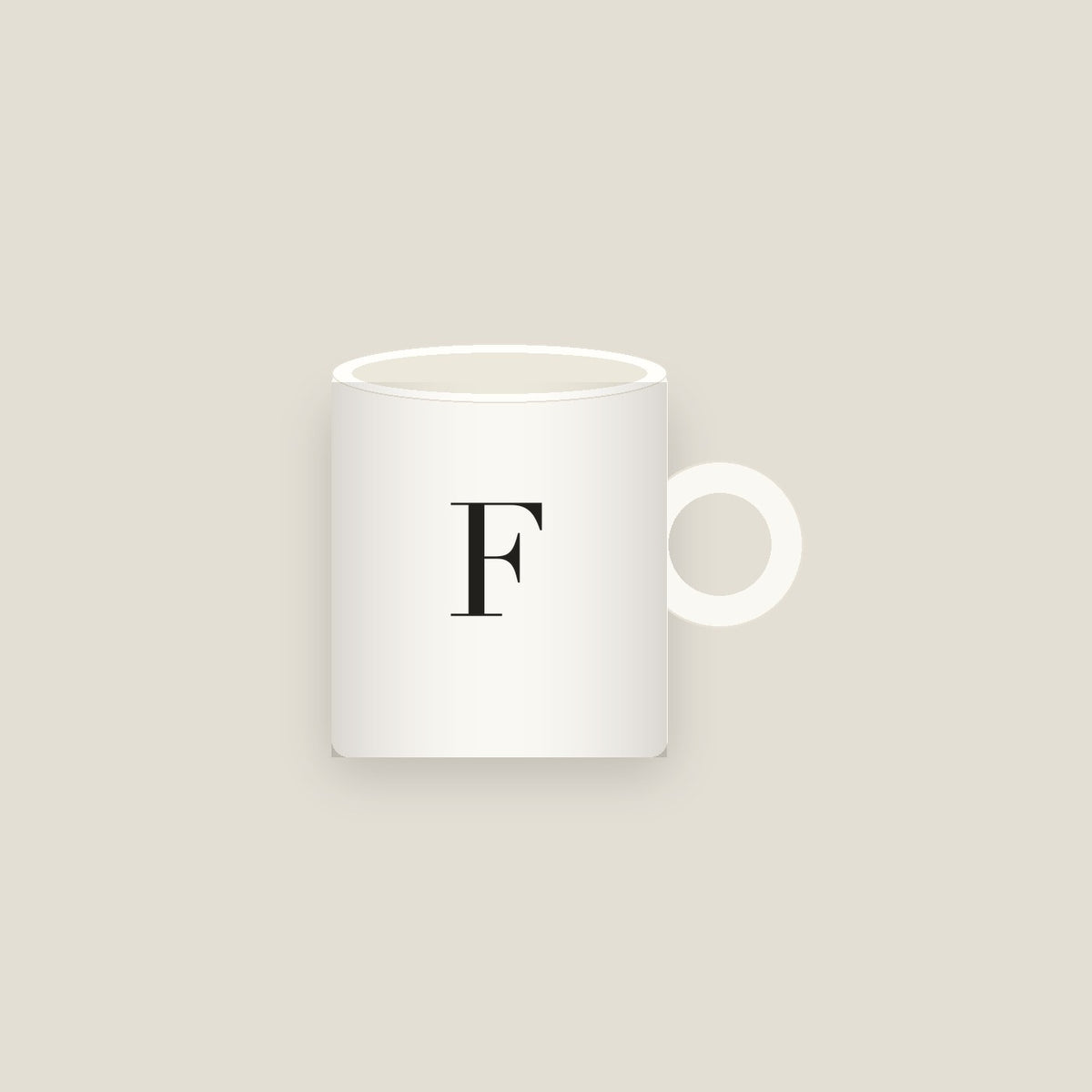 F · Letter Mug