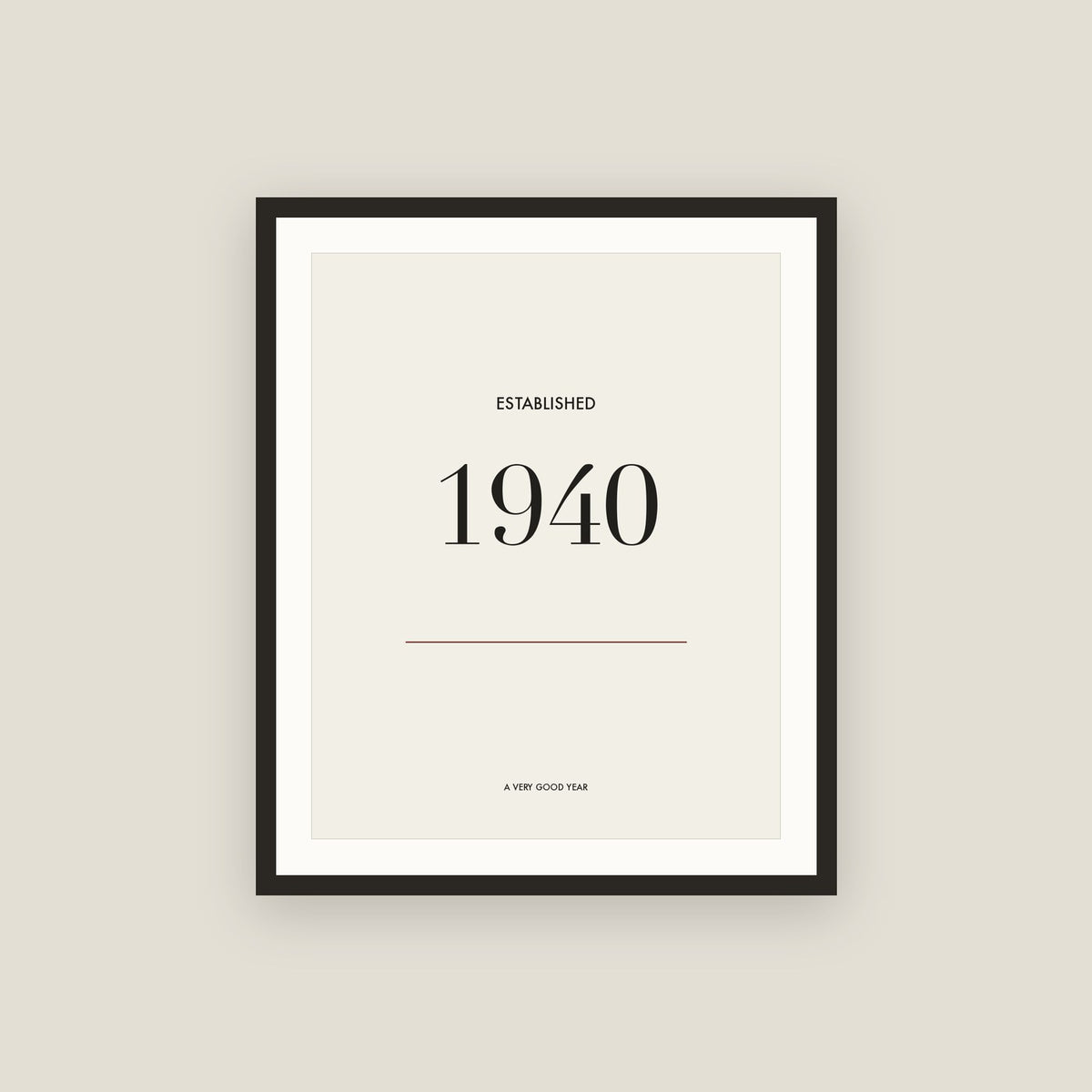 Established 1940 · Birth Year Framed Print