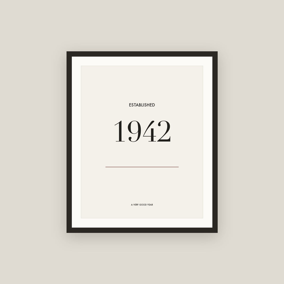 Established 1942 · Birth Year Framed Print