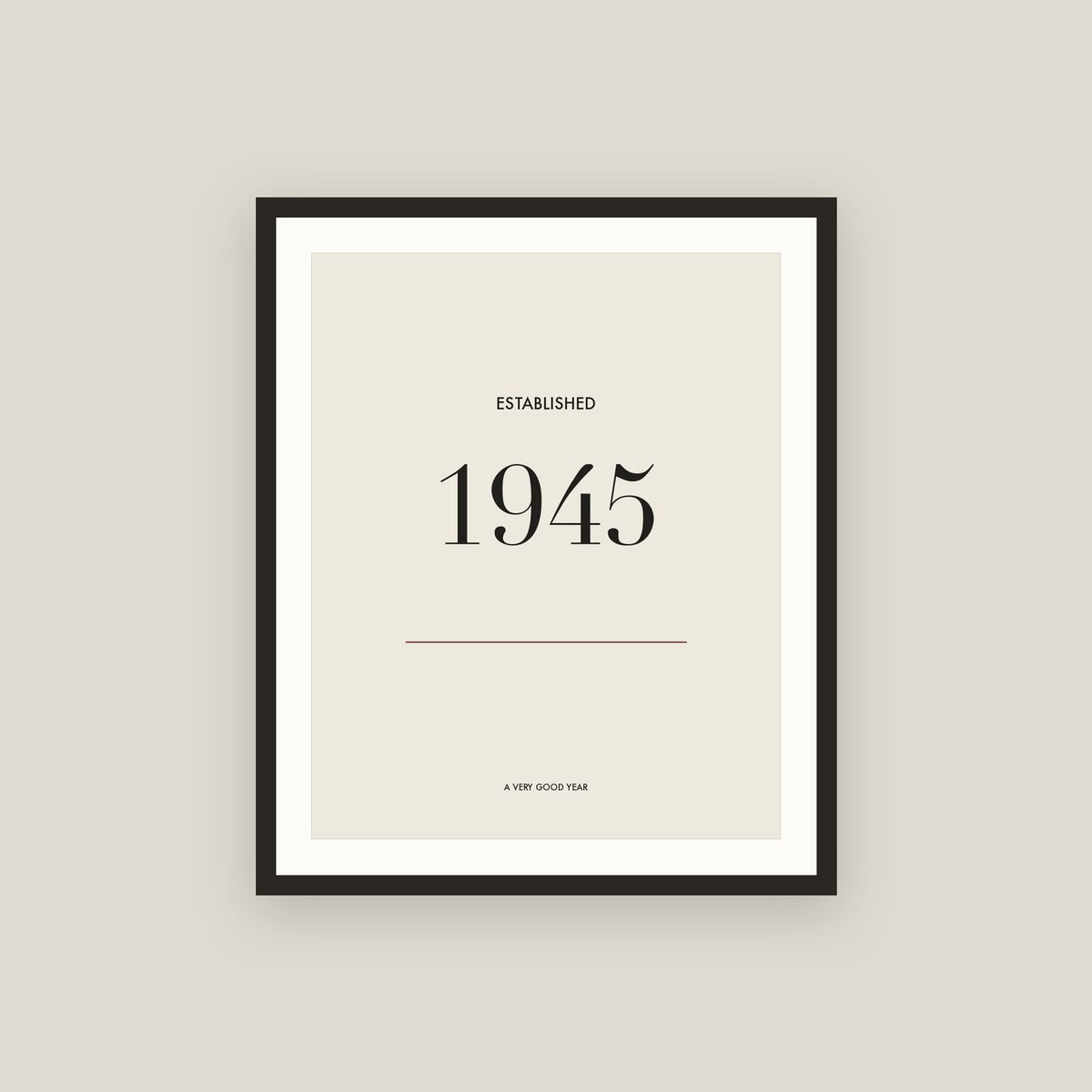 Established 1945 · Birth Year Framed Print
