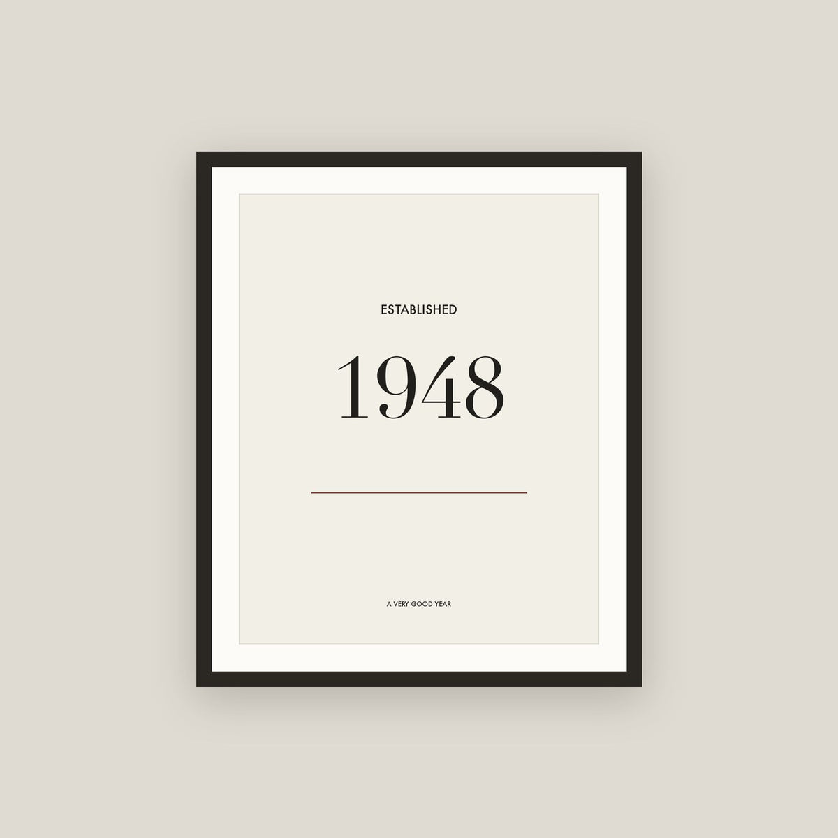 Established 1948 · Birth Year Framed Print