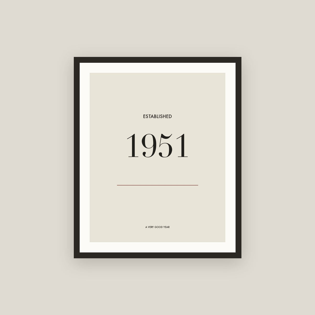 Established 1951 · Birth Year Framed Print