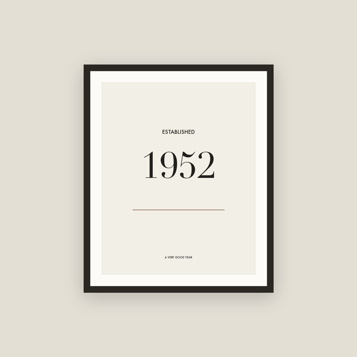 Established 1952 · Birth Year Framed Print