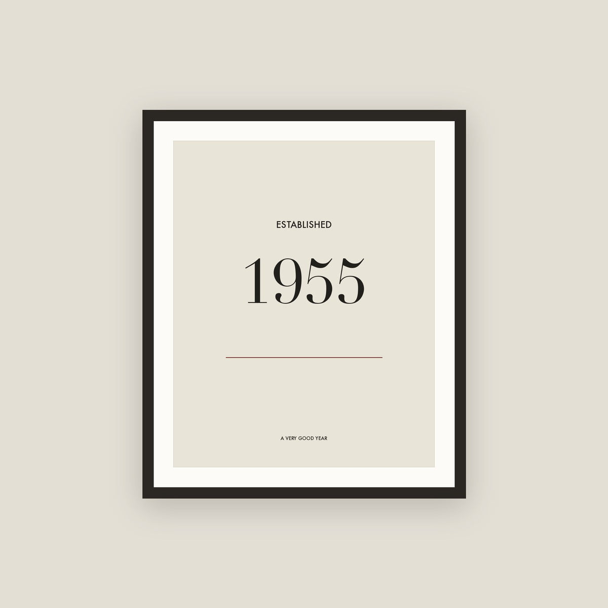 Established 1955 · Birth Year Framed Print