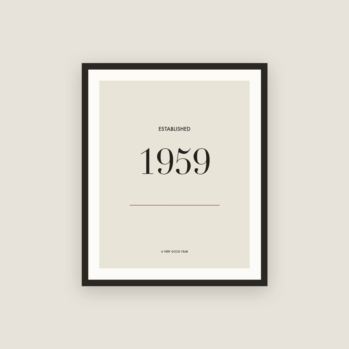 Established 1959 · Birth Year Framed Print