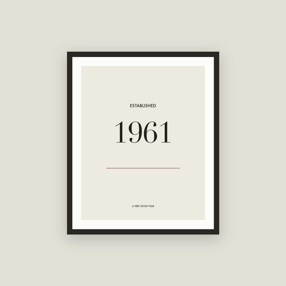 Established 1961 · Birth Year Framed Print
