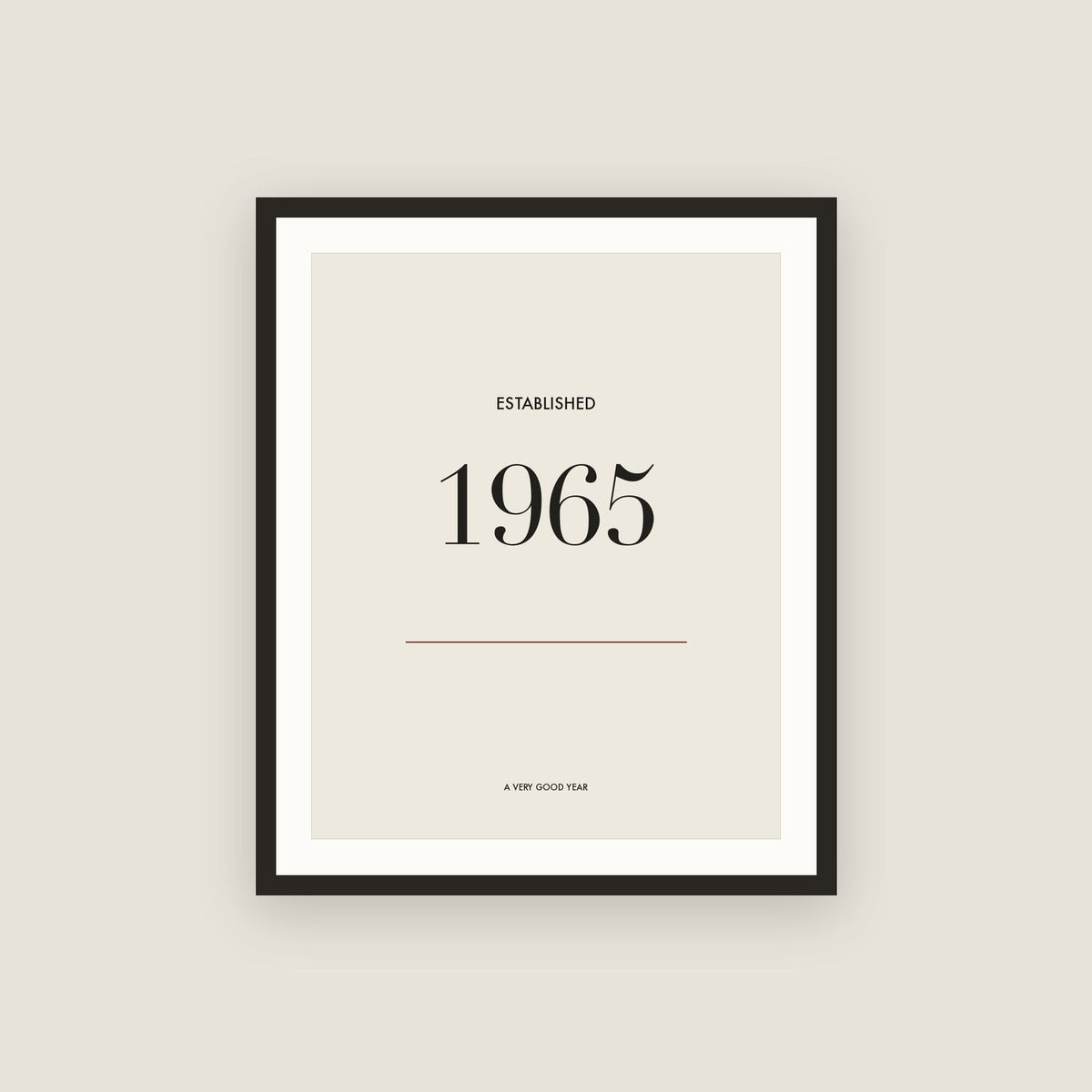 Established 1965 · Birth Year Framed Print