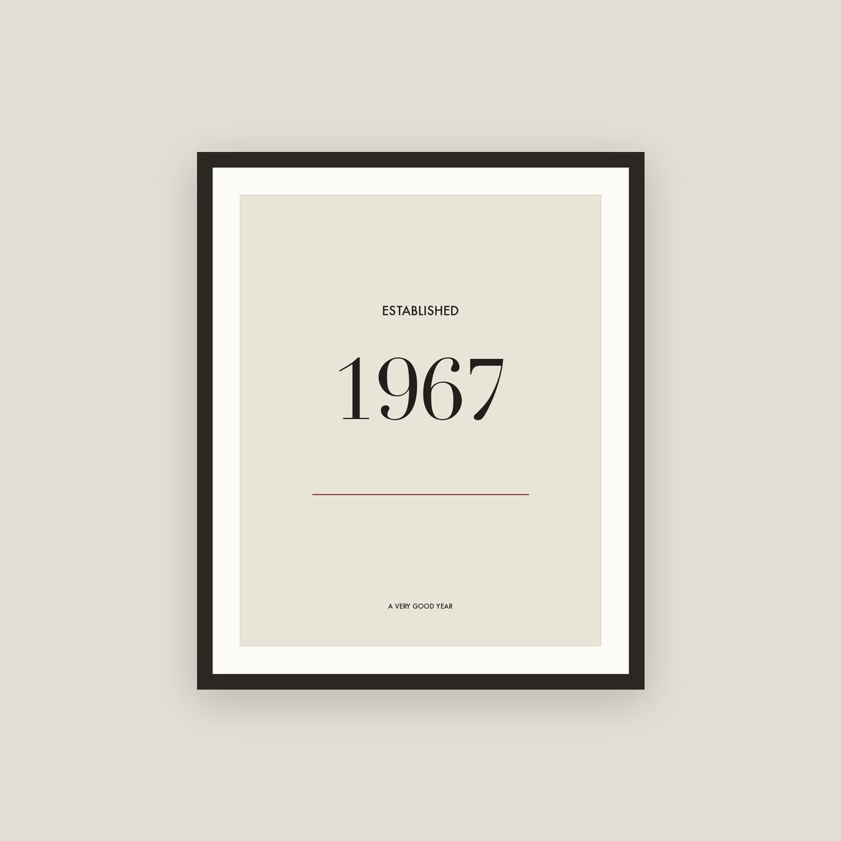 Established 1967 · Birth Year Framed Print
