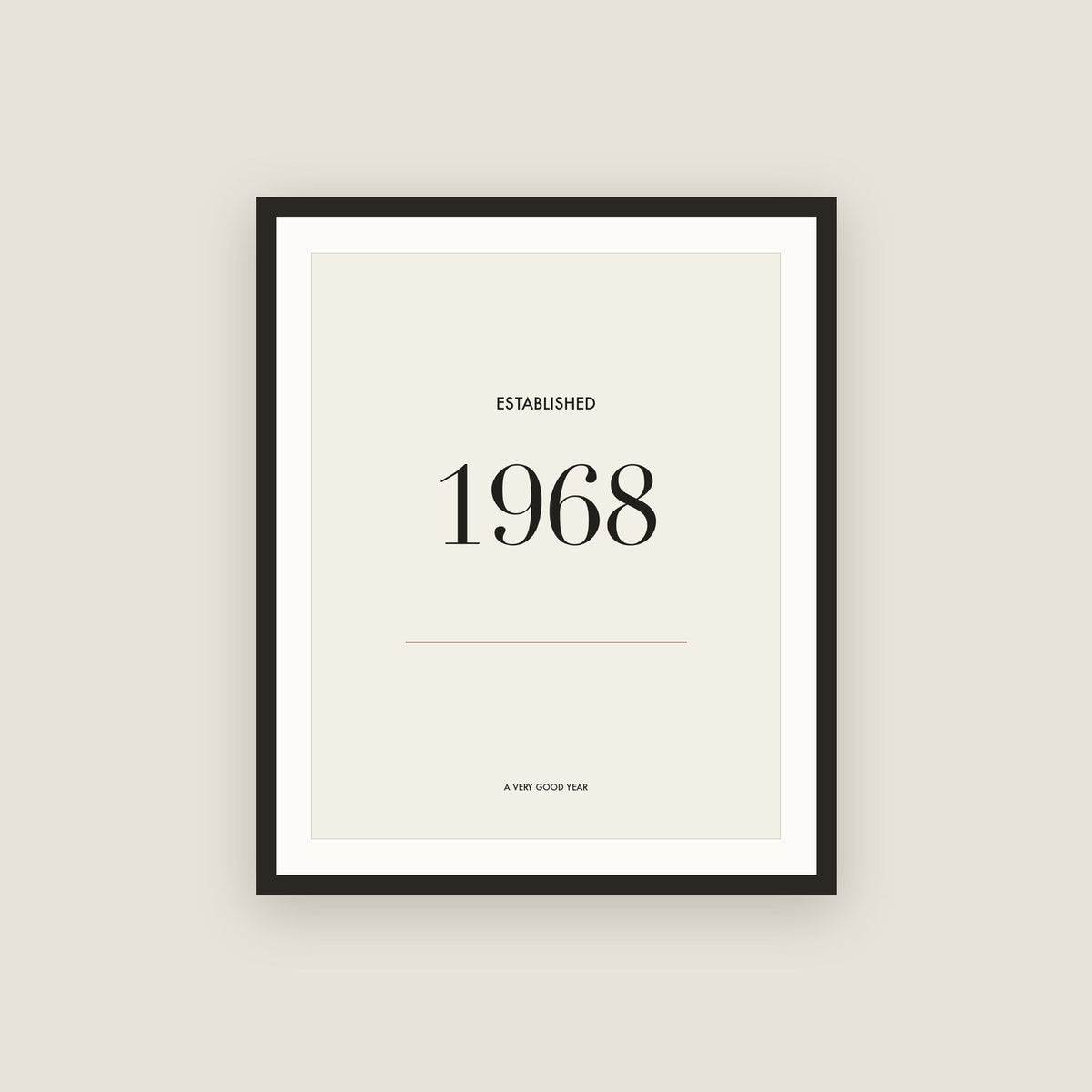 Established 1968 · Birth Year Framed Print
