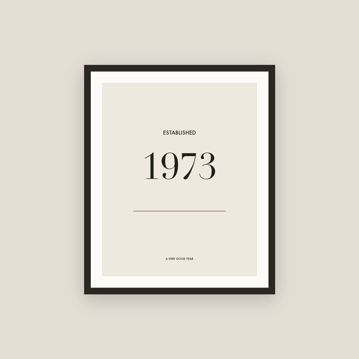 Established 1973 · Birth Year Framed Print