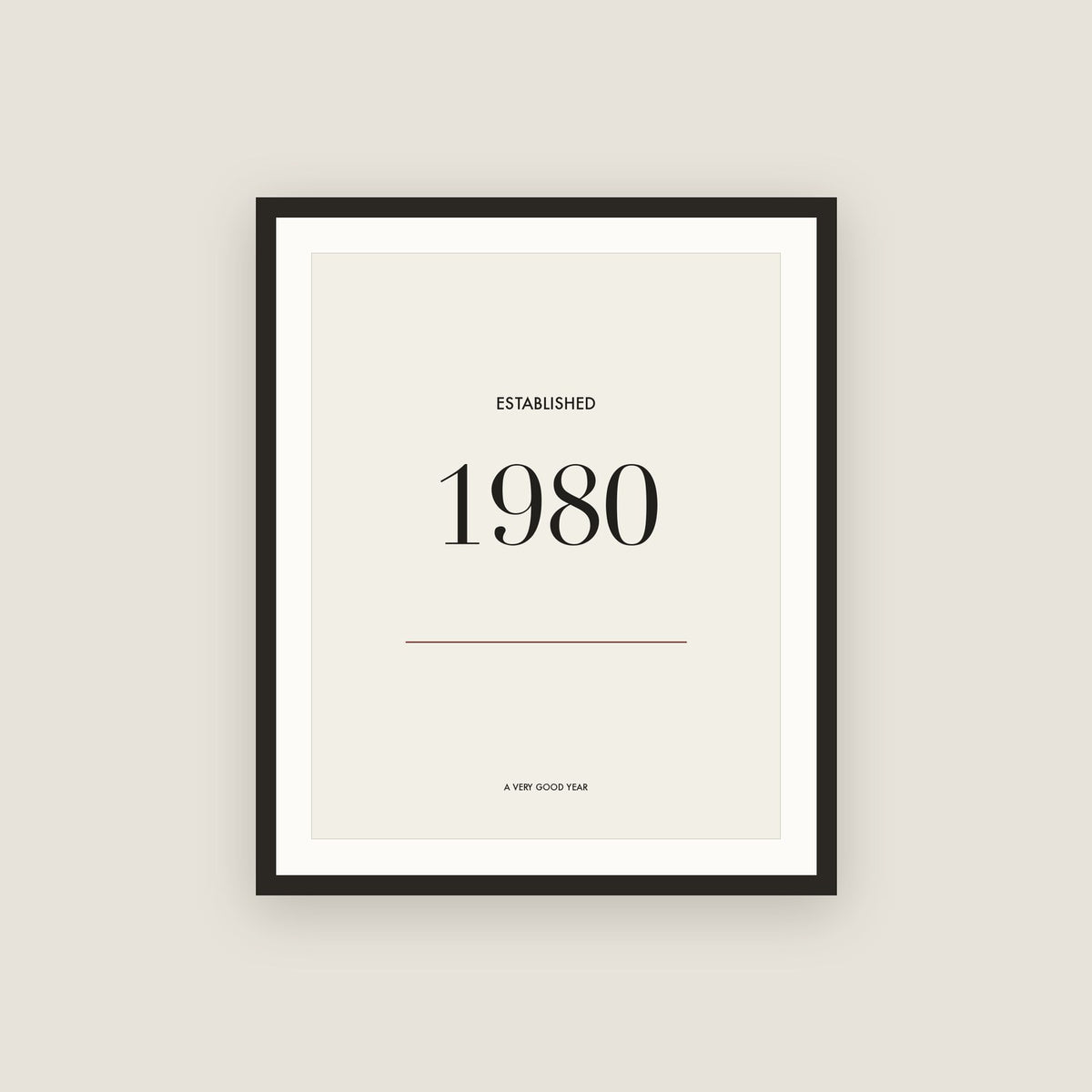 Established 1980 · Birth Year Framed Print