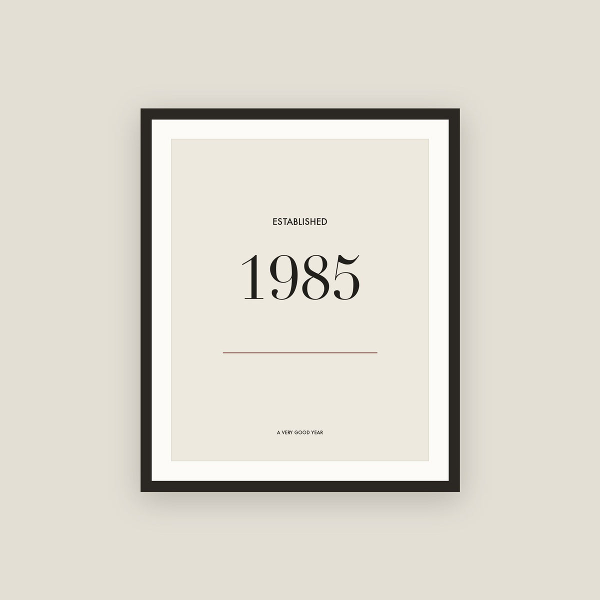 Established 1985 · Birth Year Framed Print