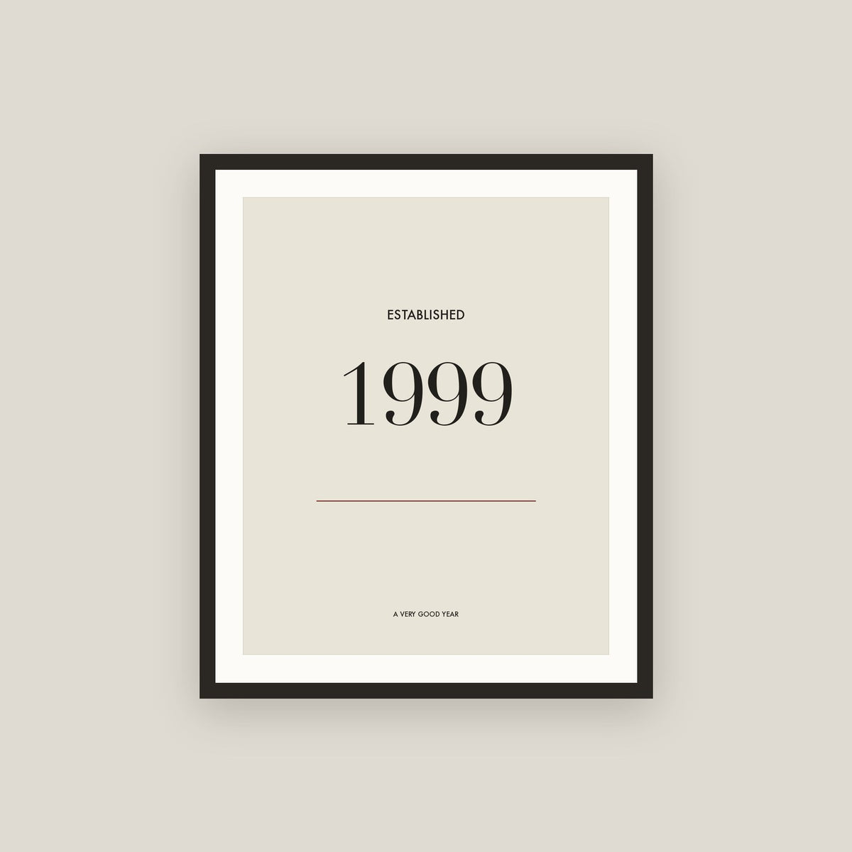 Established 1999 · Birth Year Framed Print