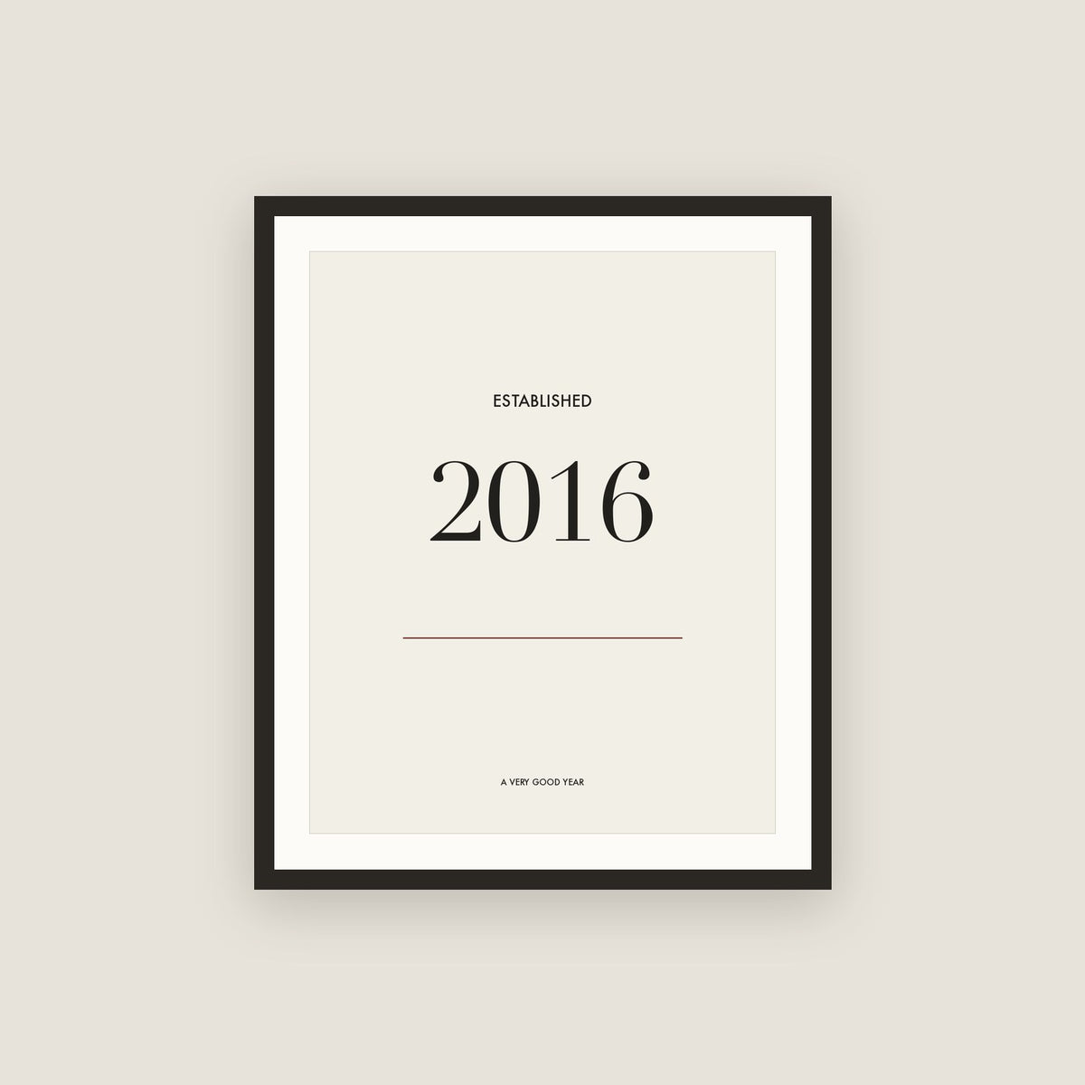 Established 2016 · Birth Year Framed Print